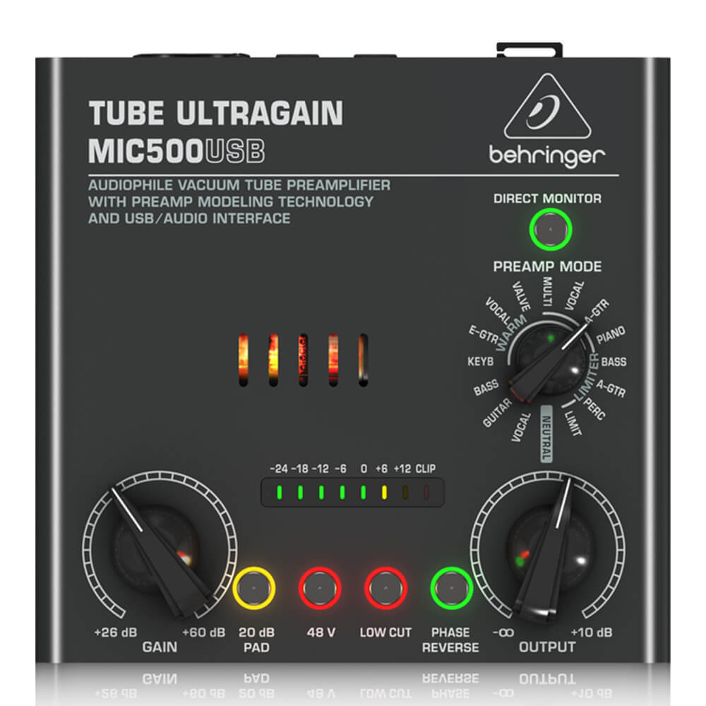 べリンガー USBオーディオインターフェース 真空管マイクプリ TUBE ULTRAGAIN MIC500USB dwos6rj BEHRINGER MIC500USB TUBE ULTRAGAIN｜ミュージックランドKEY