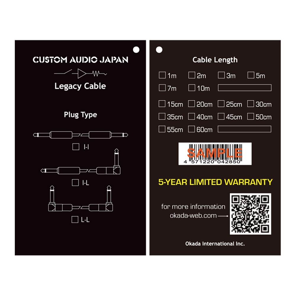 Custom Audio Japan (CAJ) Legacy I-L 3m 5YW｜ミュージックランドKEY