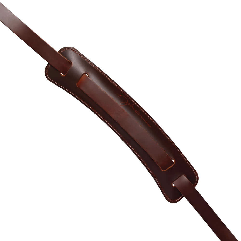 D'Addario John Lennon Guitar Strap - Brown Leather with D'Addario John Lennon Guitar Strap - Brown Leather with