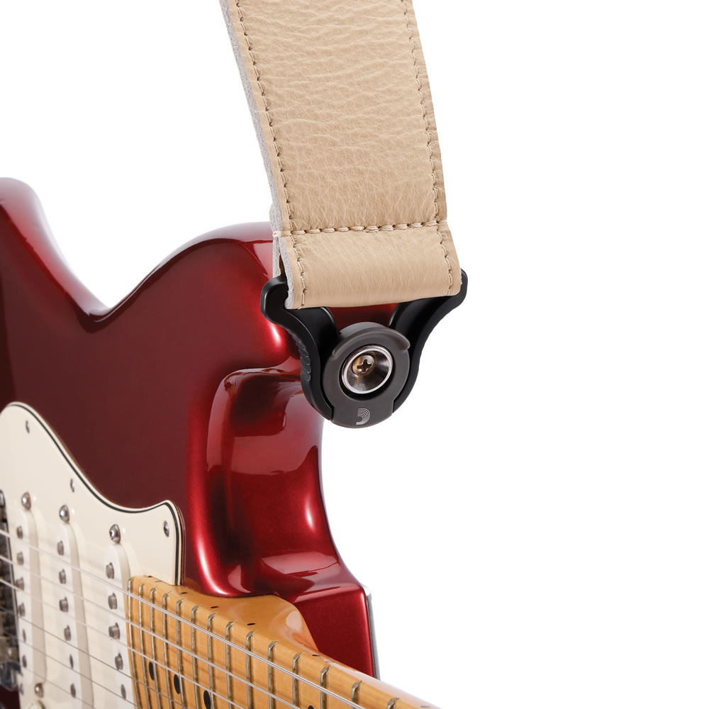 D'Addario 2.5 Comfort Leather Auto Lock Guitar Strap, Tan
