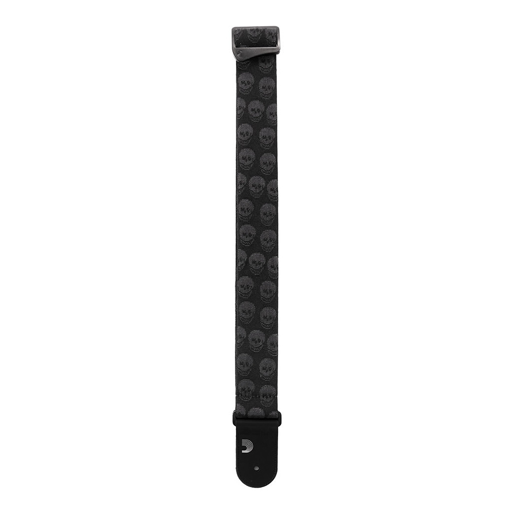D'Addario 50mm Standard Woven Strap, Skulls Black Tubular [50TB00