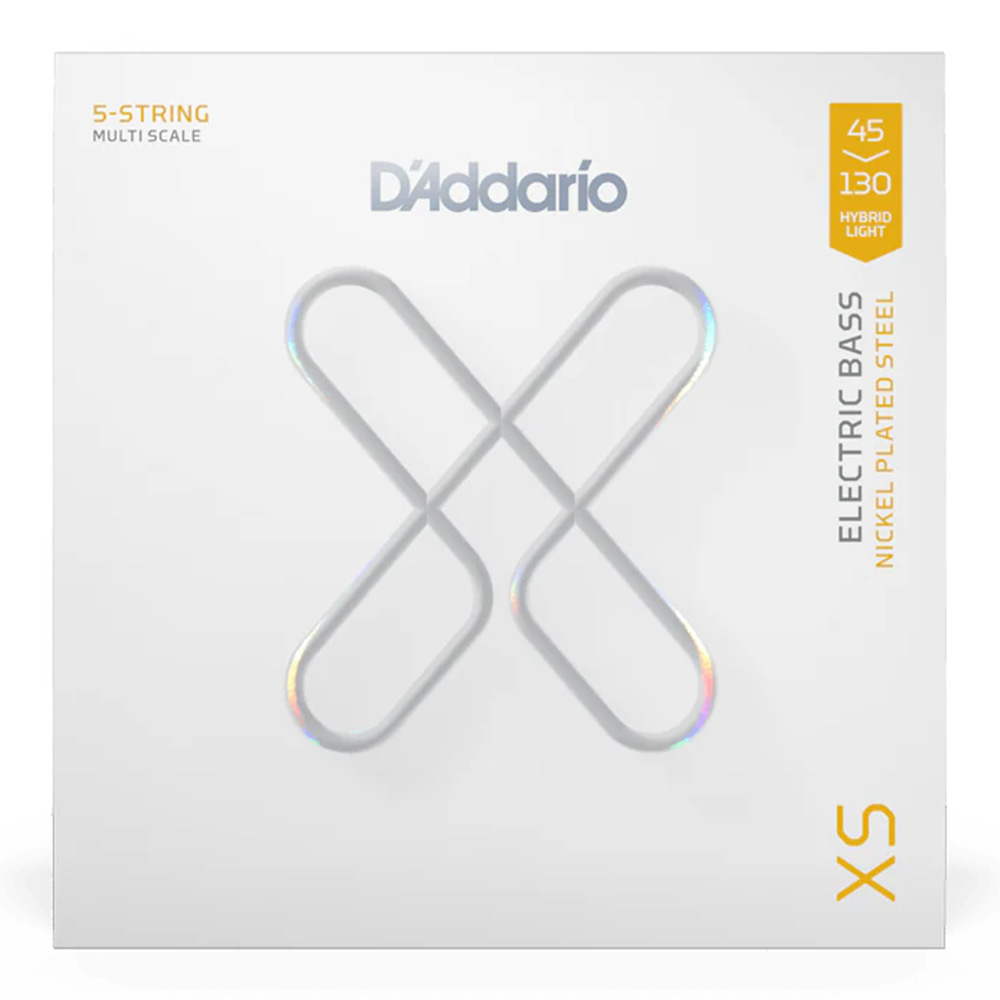 D'Addario XSB45130MS [XS Nickel Bass, Hybrid Light, Multiscale, 5