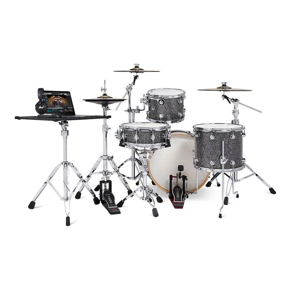 dw DWe 4-Piece Complete Bundle Kit Black Galaxy FinishPly™