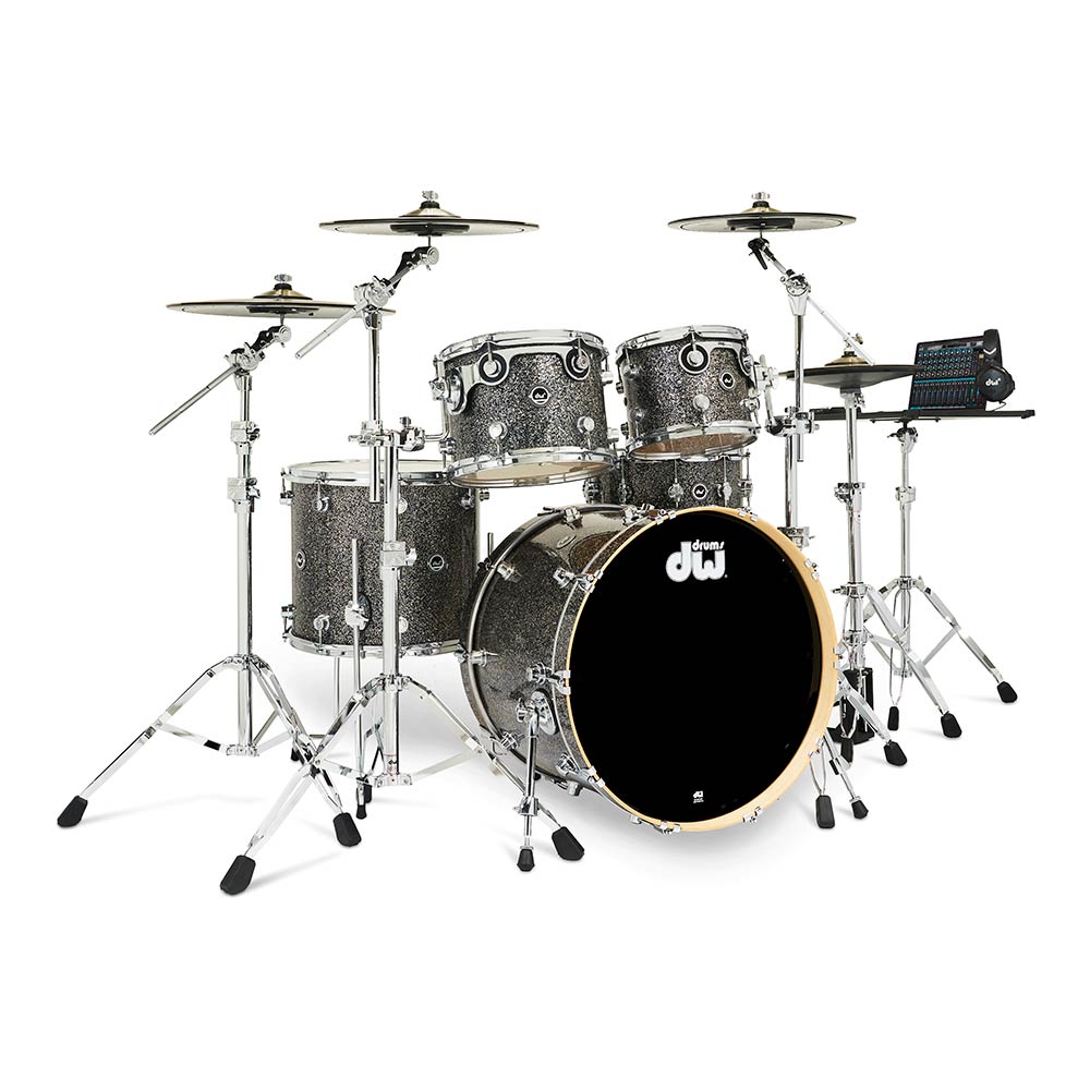 dw DWe 5-Piece Complete Bundle Kit Black Galaxy FinishPly&