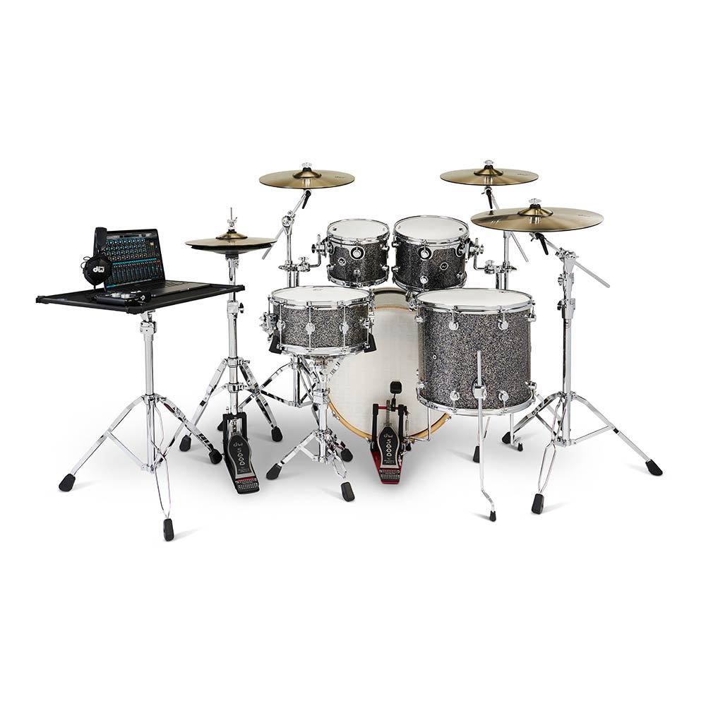 dw DWe 5-Piece Complete Bundle Kit Black Galaxy FinishPly™