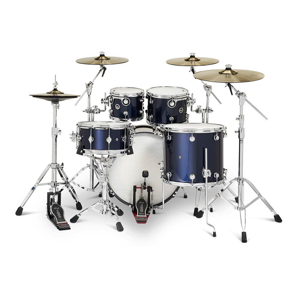 dw DWe 5-Piece Complete Bundle Kit Midnight Blue Metallic Lacquer