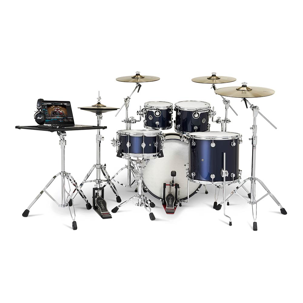 dw DWe 5-Piece Complete Bundle Kit Midnight Blue Metallic Lacquer