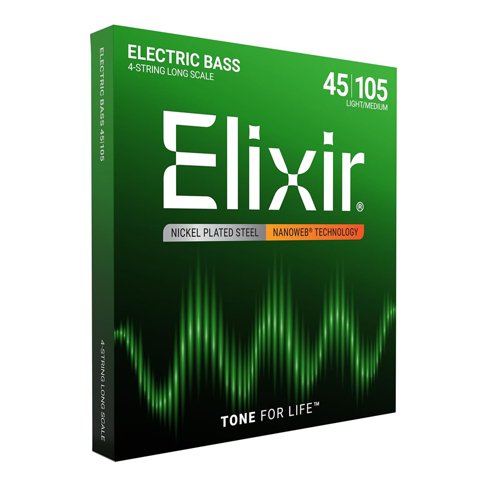 Elixir #14077 NANOWEB Electric Bass Nickel Plated Steel, Light