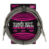 ERNIE BALL #6429 Braided Instrument Cable Straight/Straight 10ft - Silver  Fox｜ミュージックランドKEY
