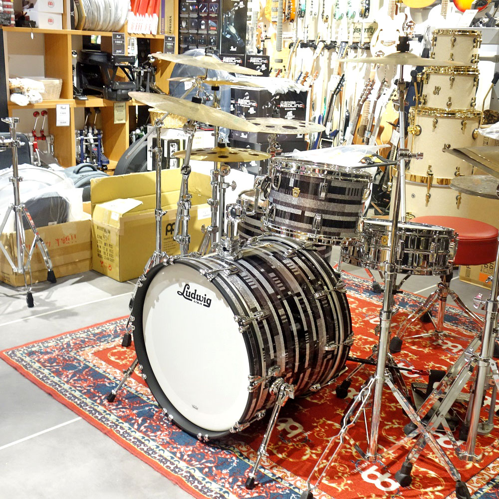 Ludwig Legacy Mahogany 3pc Shell Pack Digital Black Sparkle