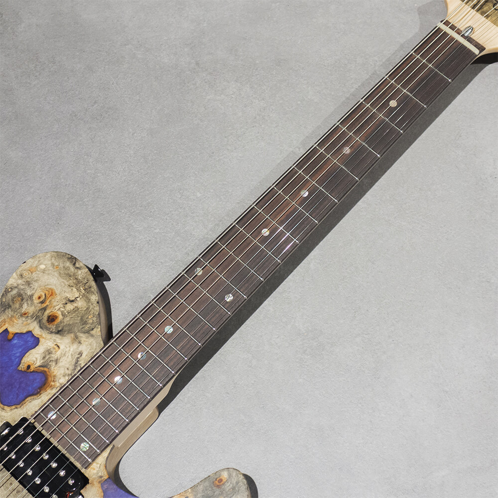 楽器 弦楽器、ギター dragonfly BORDER 7st Custom 666 Buckeye Burl/Ash Blue Resin