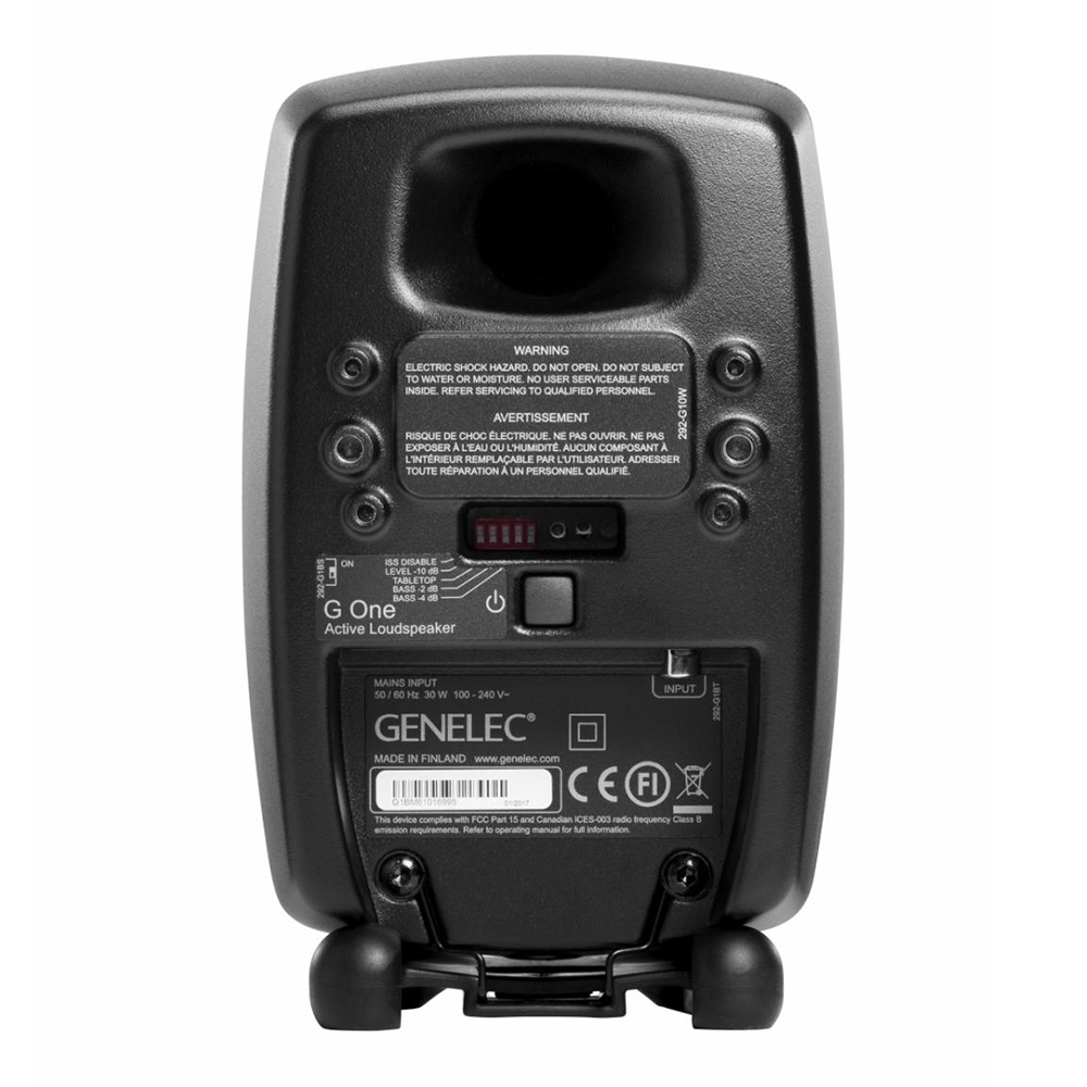 ジェネレック G One アクティブ・スピーカー 2個セット ブラック g1bm g1bm【新品】 GENELEC G One G1BM ブラック（1本）｜ミュージックランドKEY