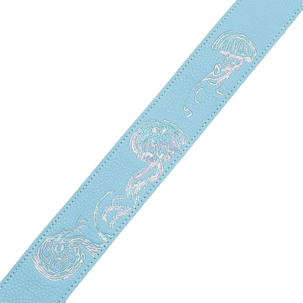 Grande uomo JELLYFISH LIGHT BLUE [50mm幅 レザーギターストラップ