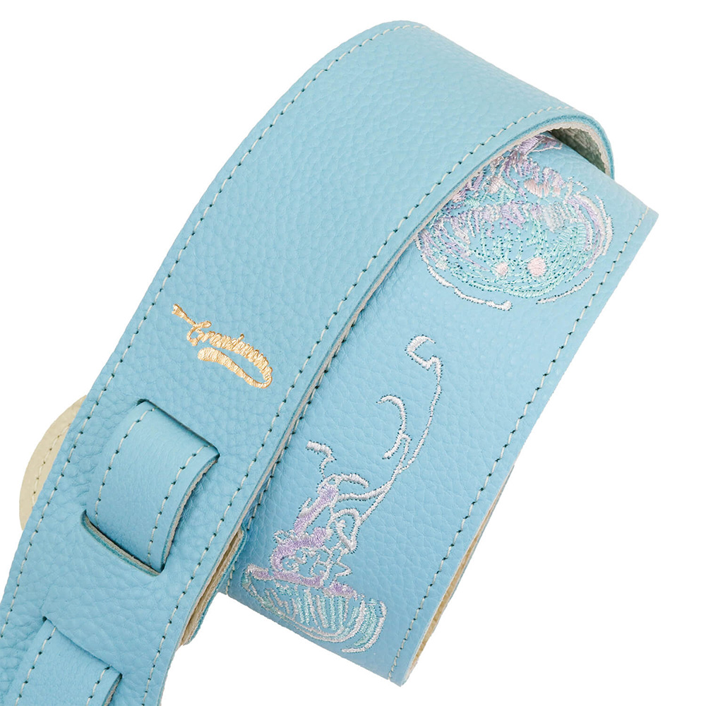 Grande uomo JELLYFISH LIGHT BLUE [50mm幅 レザーギターストラップ