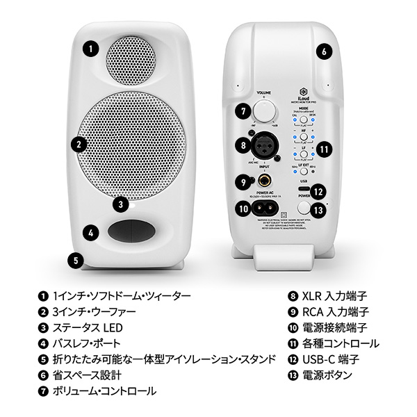 iLoud Micro Monitor ホワイト　コード類付属品あり Amazon.co.jp: IK Multimedia(アイケーマルチメディア) iLoud