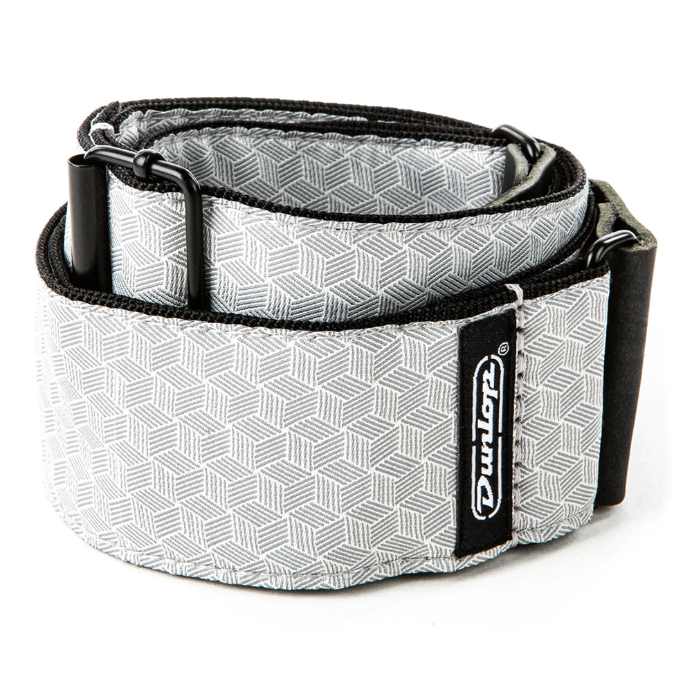 本格派ま！ Jim Dunlop JACQUARD CUBE HATCH LIGHT GREY STRAP [D67-12 スタイリング剤