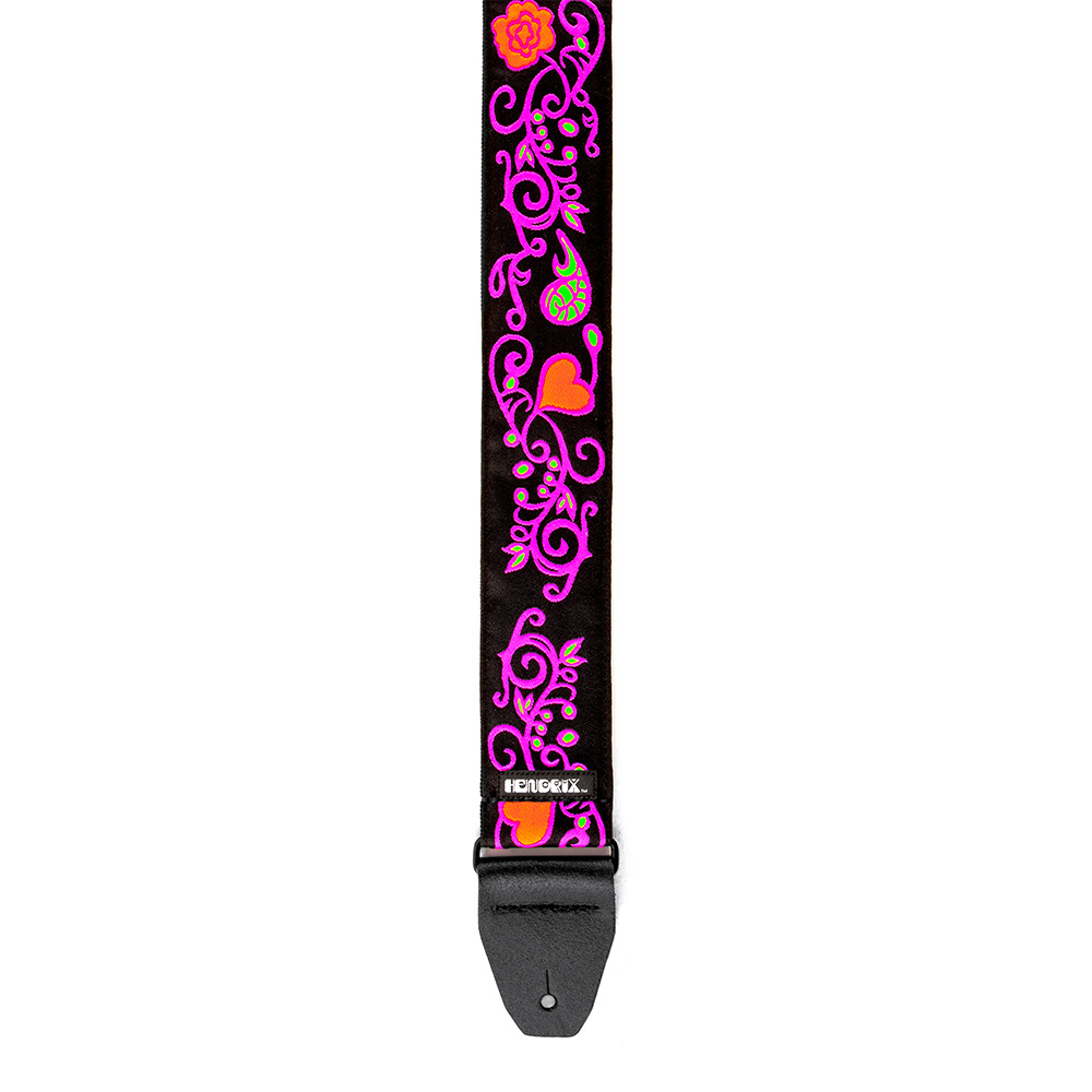Jim Dunlop JIMI HENDRIX BLACKLIGHT MONTEREY PINK STRAP [JH22