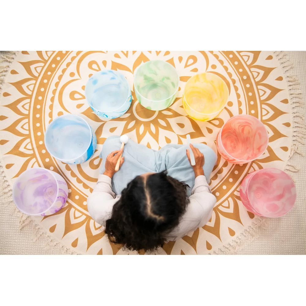 MEINL Sonic Energy 7-piece Marble Crystal Singing Bowl Chakra Set