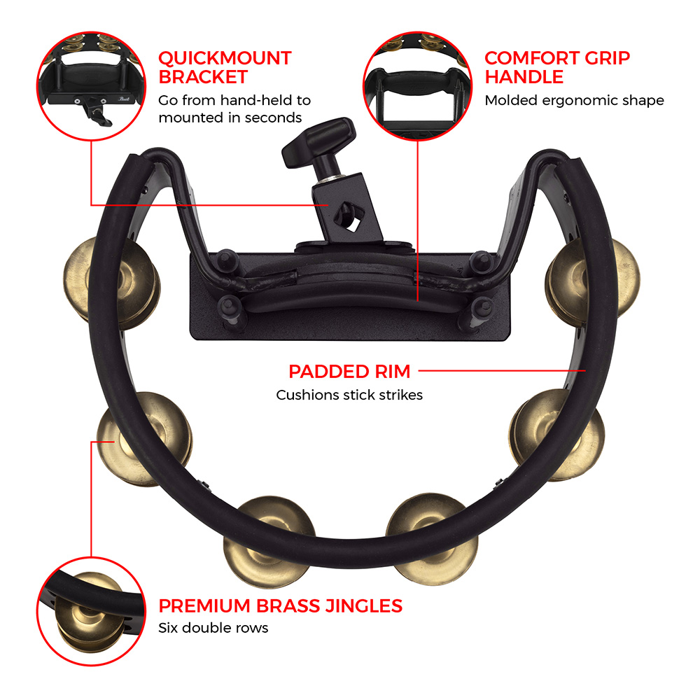 Pearl PTM-10GHX [Quickmount Tambourine With Brass Jingles