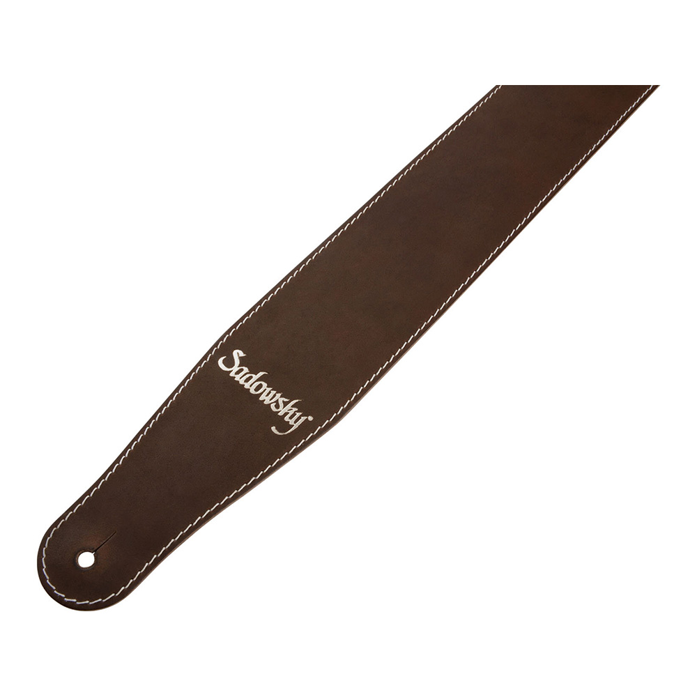 Sadowsky MetroLine Genuine Leather Bass Strap Brown/Silver｜ミュージックランドKEY