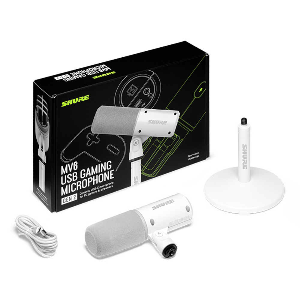 SHURE MV6G2-W-J [MV6 Gen 2 USBゲーミングマイクロホン / ホワイト
