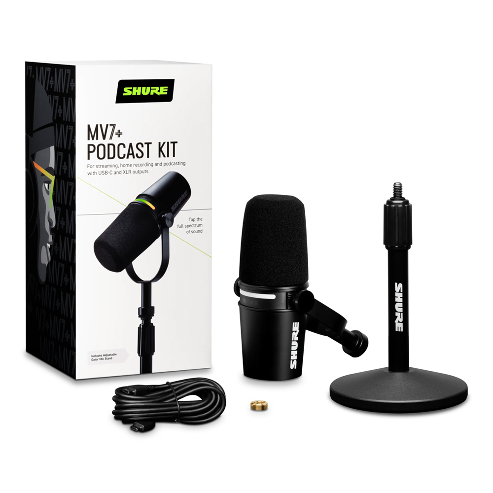 お得セット SHURE MV7+-K-BNDL-J ブラック｜ミュージックランドKEY 配信機器・PA機器・レコーディング機器