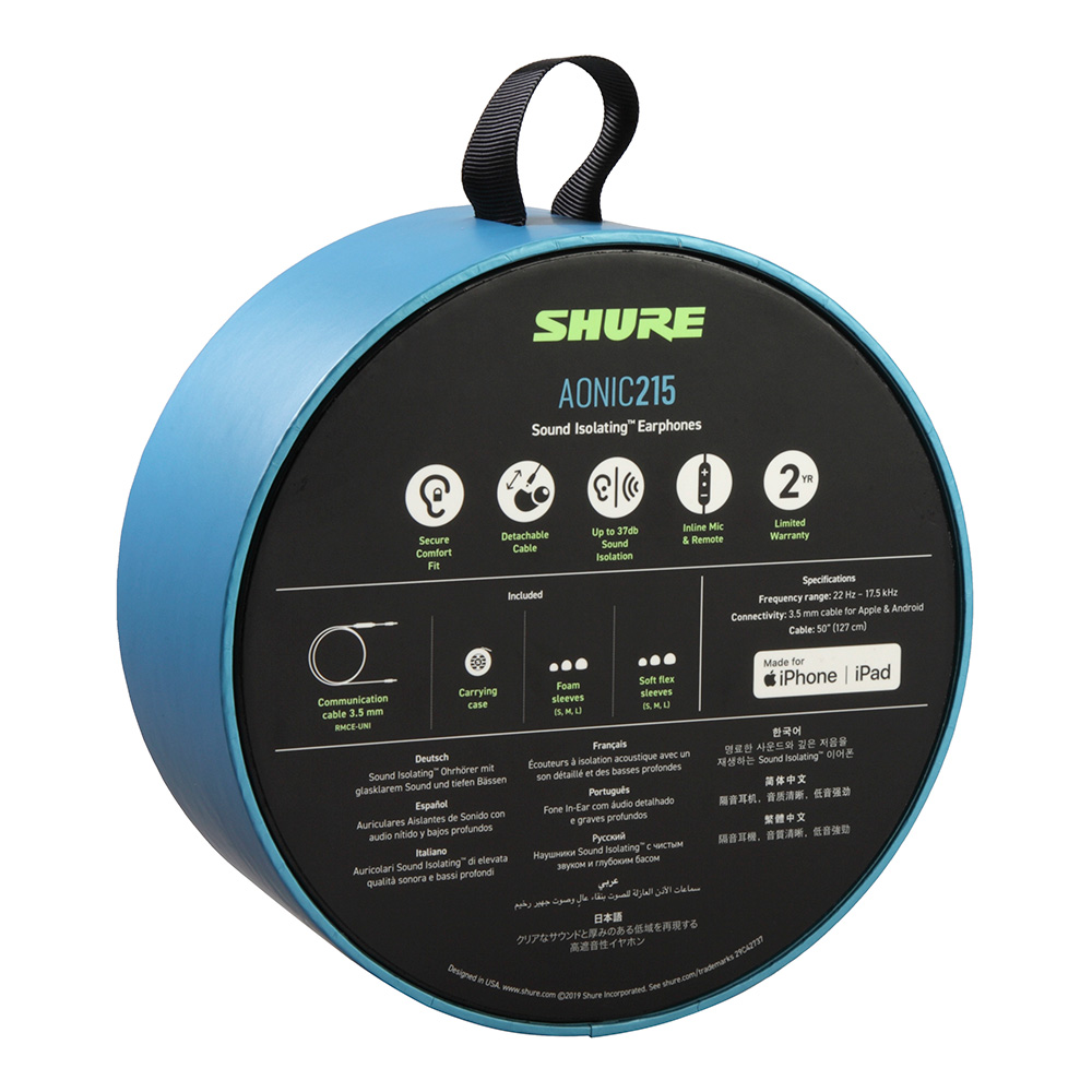SHURE AONIC 215 SE215DYBK+UNI-A ブラック｜ミュージックランドKEY