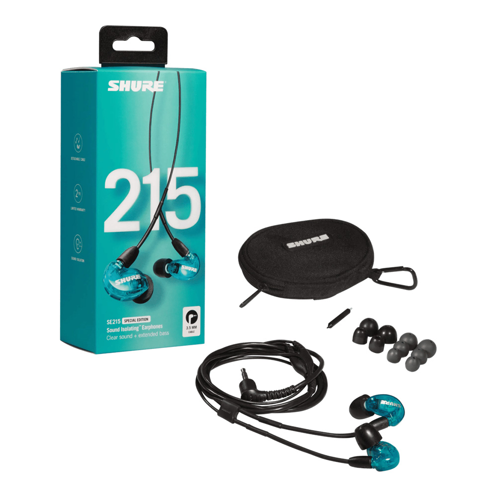 SHURE SE215 SPECIAL EDITION トランスルーセントブルー [SE215SPE-A]｜ミュージックランドKEY