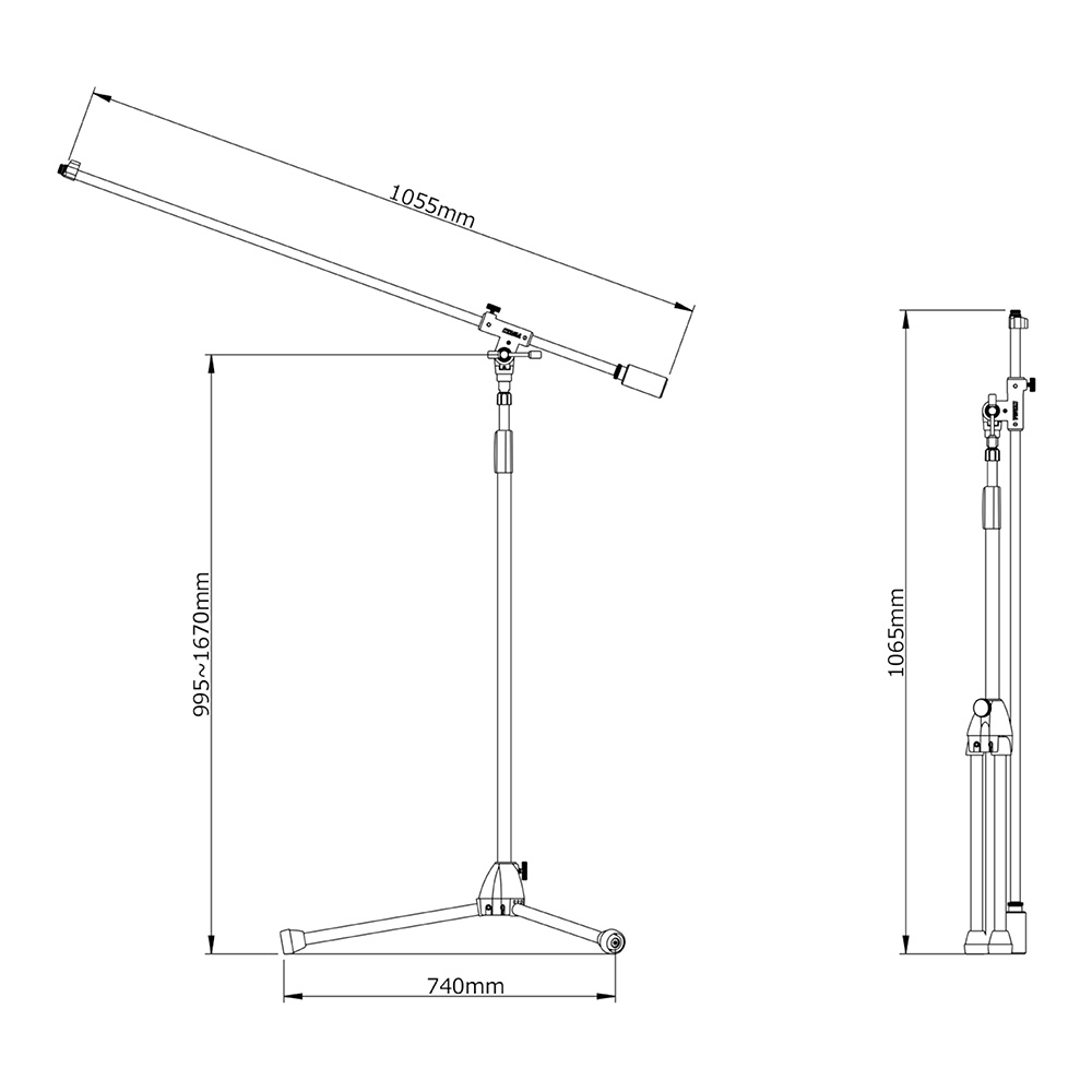 Tama MS736BK Iron Works Studio Series Telescoping Boom Microphone