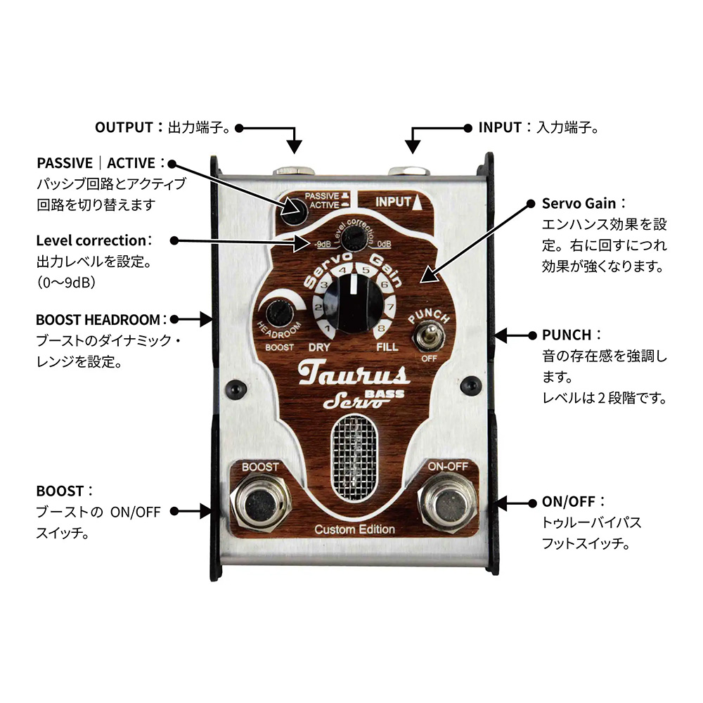 ベース用 TAURUS BASS Servo 真空管 エンハンサー エフェクター Taurus BASS SERVO｜ミュージックランドKEY