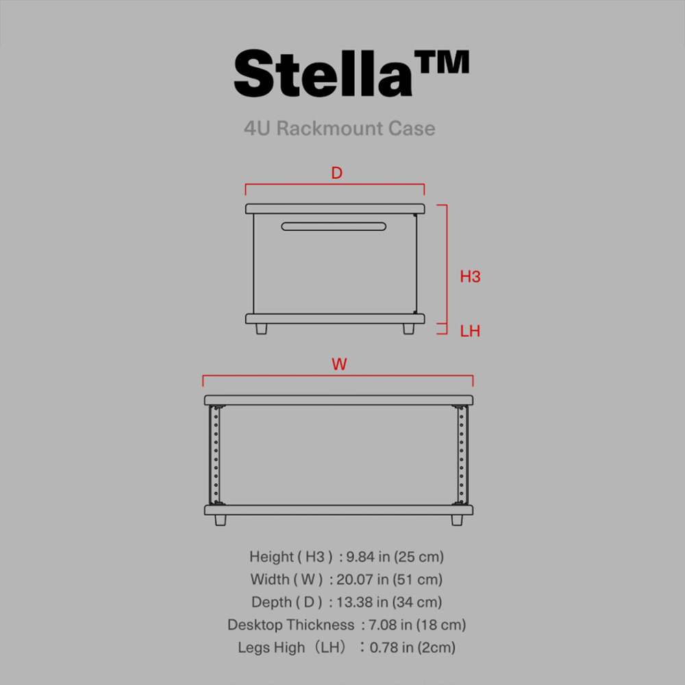 Wavebone Stella Portable Rack Case-4U/Black｜ミュージックランドKEY