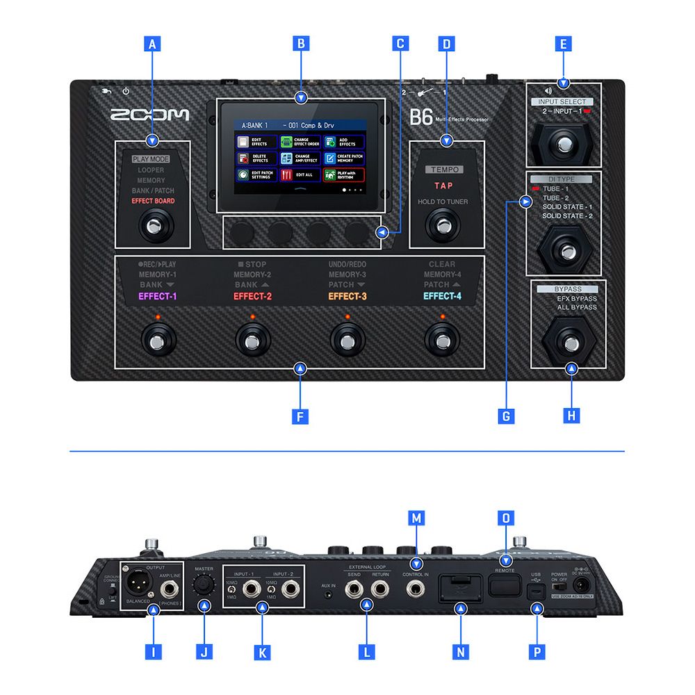 ZOOM B6 Multi-Effects Processor｜ミュージックランドKEY