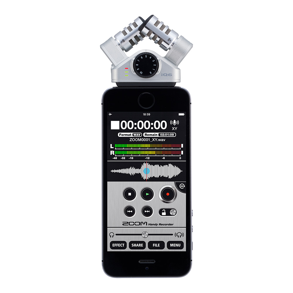 ZOOM iQ6 XY Stereo Mic for iOS Devices｜ミュージックランドKEY