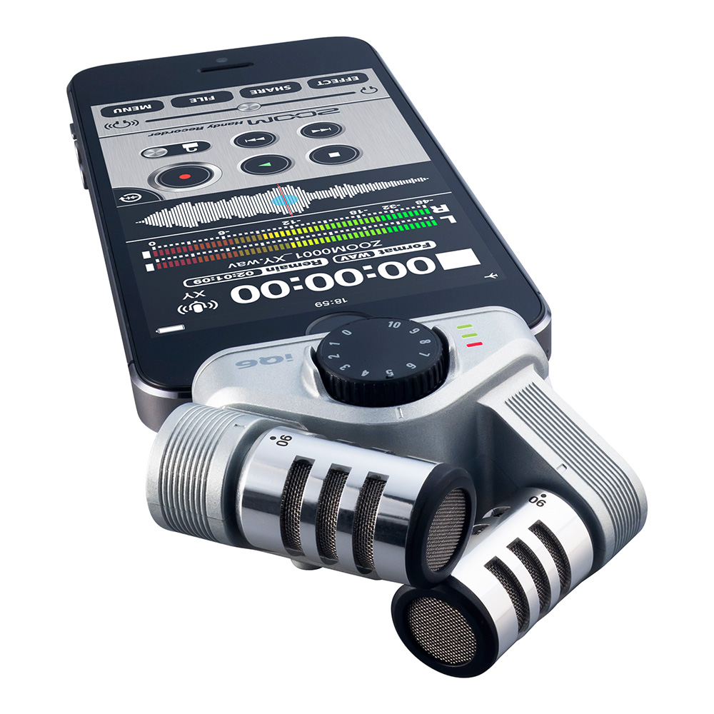 ZOOM iQ6 XY Stereo Mic for iOS Devices｜ミュージックランドKEY